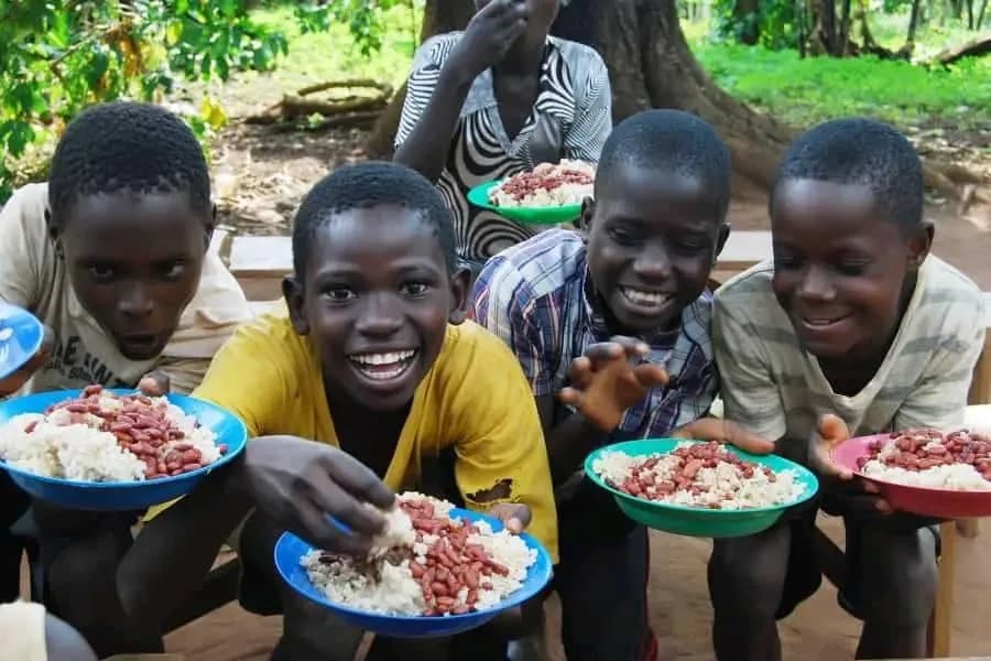 Children enjoying a meal
